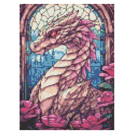 DOTZSO Dragon Diamond Painting Kits for Adults, Easy DIY 5D Round Full Drill Diamond Art kit Diamond Dot Crystal Gem Art and Craft for Beginners Home Wall Decor 12x16 Inches