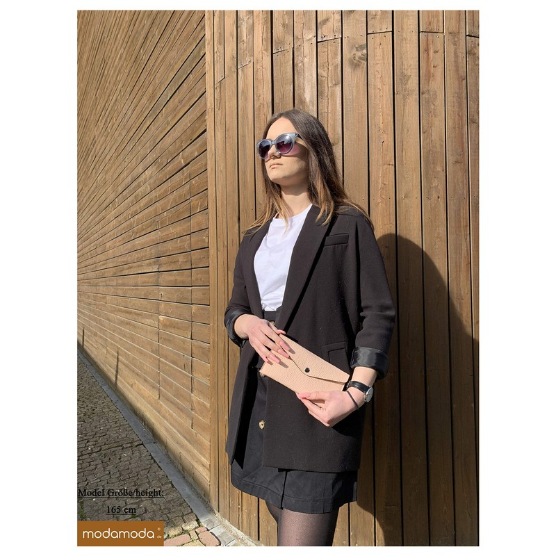 modamoda de - P03 Italian Women's Wallet Real Leather Long,