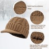 Clakllie Mens Beanie with Brim Skullcap Hat Knitted Thick Visor