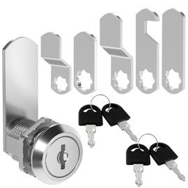 Letter Box Lock 20 mm with 4 Keys and 5 Different Lock Plates, Cabinet Lock, Letter Box Lock, Lever Lock Furniture Lock for Cupboard, Cabinet Doors