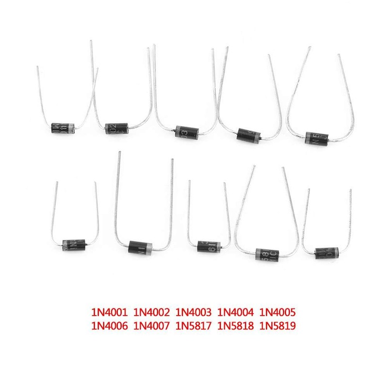 SEAFRONT DIODE 200pcs 10 Value 1N4001-1N4007 1N5817-1N5819 Rectifier Diodes Assortment