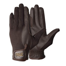 AK Summer Horse Riding Gloves in Soft Leather with Breathable Mesh, Solar Tech (Brown, XS)