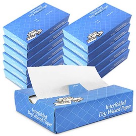 [6000 Pack] Interfolded Food and Deli Dry Wrap Wax Paper Sheet with Dispenser Box, 12 X 10.75 Inch