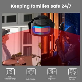 BITIWEND PIR Motion Sensor Alarm Wireless Home Security Alarm System 110 dB Anti-Theft Infrared Motion Sensor Indoor 150 m Range Wireless Doorbell for Home, Motorhome, Garage, Shop