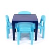 Humble Crew, Multi-Blue Kids Lightweight Plastic Table and 4 Chairs