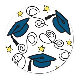 CafePress Graduation Day 5.5" Round Car Magnet Magnetic Bumper Display