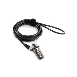 QWORK® Laptop Lock with T-Bar Locking Mechanism 4 Digit Password Protection and 2m High Hardness Cut-Resistant Steel Cable, Protect Your PC/Laptop and Projectors