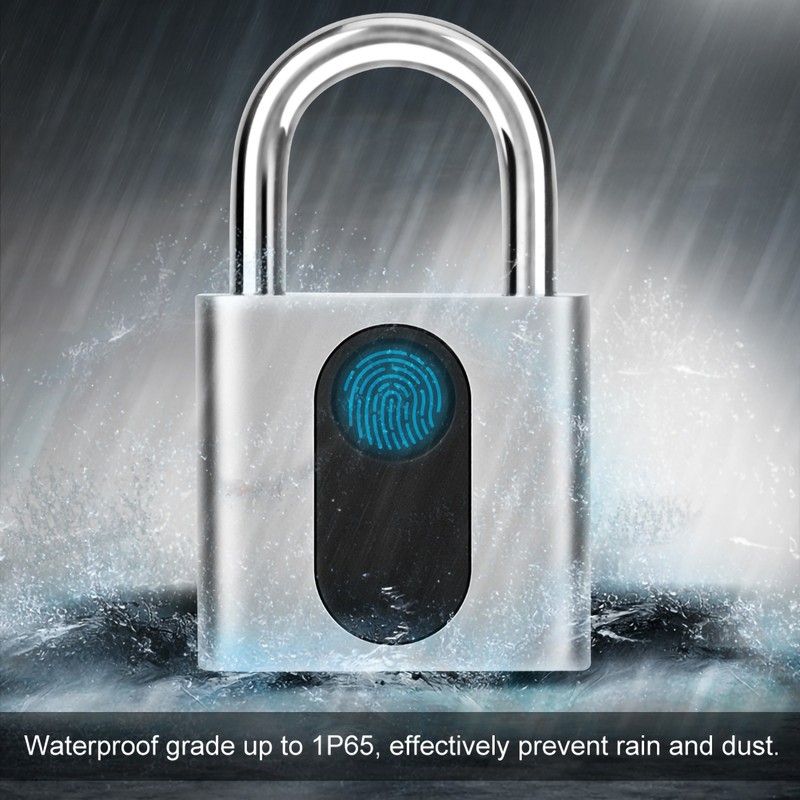 Smart Fingerprint Padlock Keyless Door Lock Waterproof Rechargeable Home Safety