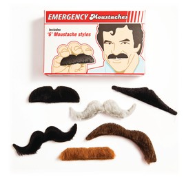 Gift Republic Set of 6 Fun Novelty Stick-On Mustaches 6 Styles Perfect for Fancy Dress, Parties, and Movember Easy-to-Use Emergency Moustaches