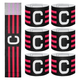 GEEHUA 6 Pcs Adjustable Captain Armbands, 12.2x2.55Inch Soccer Captain Armband Elastic Leader Sport Arm Bands for Football Basketball Rugby Volleyball Team Leaders