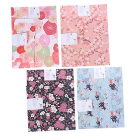 CAXUSD 4sets Vintage Illustrated Writing Paper Set Ancient Style Note Kit Envelopes for Personal Letters and Creative Correspondence