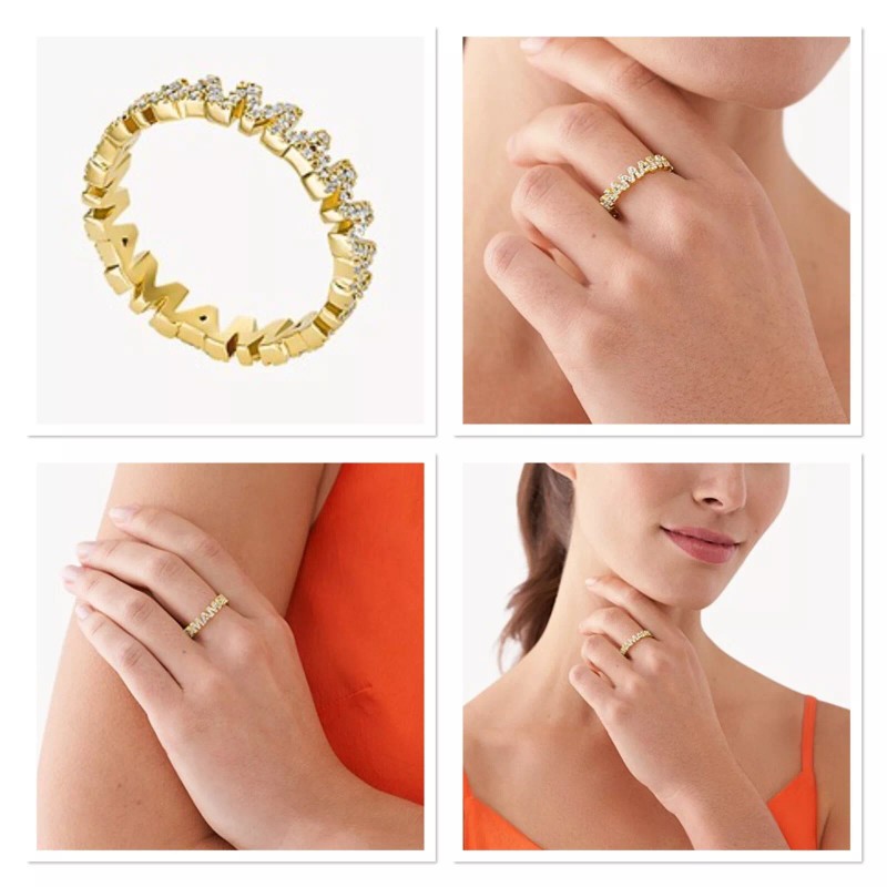 FOSSIL Hazel Gold-Tone Brass Band Ring size 8