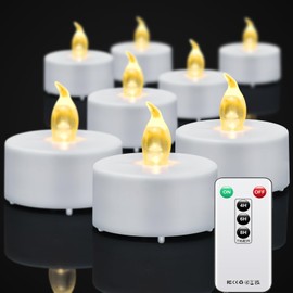 xiangpeng Tea Light Candles with Remote Control,50pack Flickering Flameless LED Candle,Long Lasting 400+Hours,Battery Operated with Timer for Home Decoration Seasonal &Festival Celebration WarmYellow