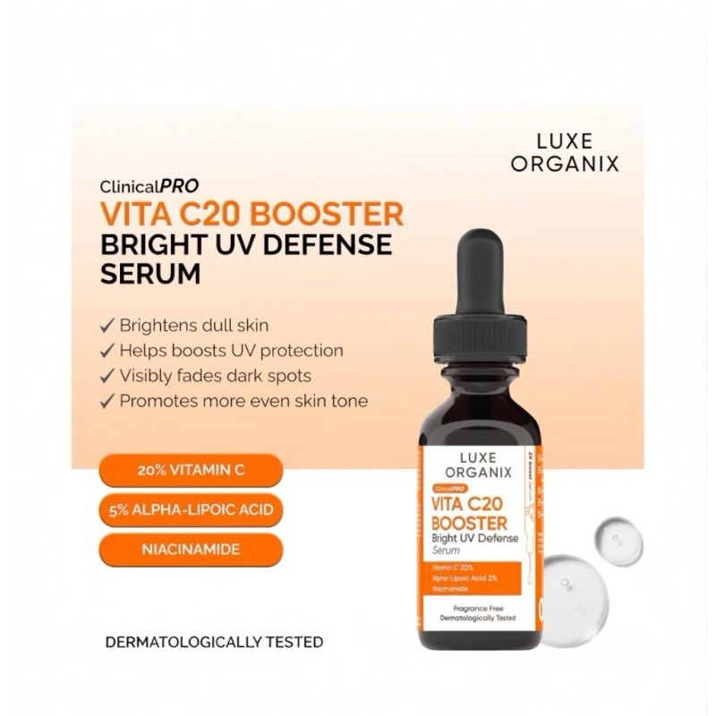 Luxe Organix ClinicalPRO Vita C20 Booster Bright UV Defense Serum,