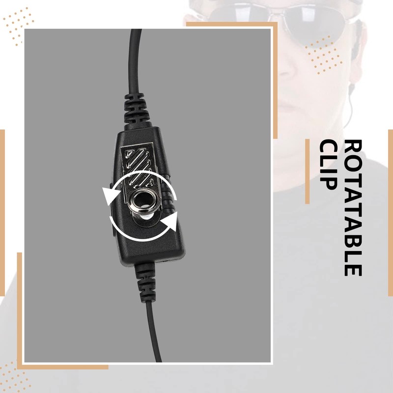 Retevis Two Way Radio Earpiece with Mic, Retractable coil Earpiece