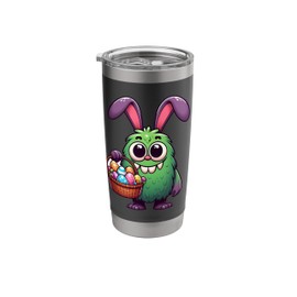 Cute Bunny Ear Monster Easter Eggs Kids Girls Boys Cartoon Stainless Steel Insulated Tumbler