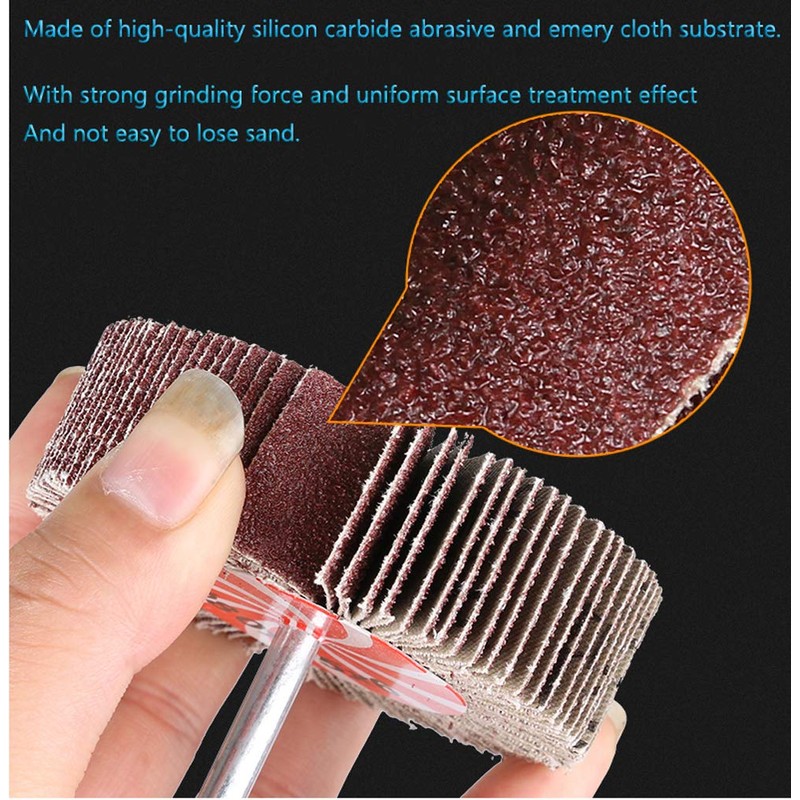 20 Pack Abrasive Flap Wheel Sander Set, Mixflor 2”X 1”