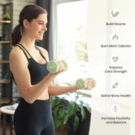 LIONSCOOL Neoprene Coated Dumbbell Weights (Rose Pink 1lb Pair)