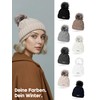 Neverless® Women's Bobble Hat with Fleece Lining Bobble Hat Knitted