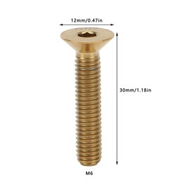 VGEBY Bike Headset Cap Fixing Bolt, M6x30mm Headset Cap Bolt Stem Top Cap Fixing Bolt Titanium Alloy Bike Stem Bolt Screw for Bike Repair(Gold) Bicycle and Spare Parts