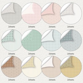 12"x12" Scrapbook Paper, 24 Sheets Pastel Color Craft Paper, Double Sided, Decorative Paper for Junk Journals, Card Making, Photo Albums, DIY Art Projects (02)