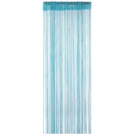 WedDecor Turquoise String Curtains Glitter Fringe Panel Fly Screen Room Divider Tassel Curtain for Doors, Doorway, Windows, Home Décor, Event Decoration, (90cm x 200cm)