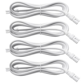 DiCUNO T5 T8 Tube Light Extension Cords 6.6FT, Female to Female Double end 3 Pin LED Tube Connector Cable, Power Extension Wire for LED Integrated Single Fixture, Garage Light, Pack of 4