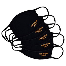 USS Bataan LHD-5 Adult Black Face Mask Wasp Class Landing Helicopter Dock Amphibious Assault Ship