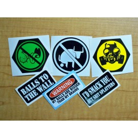 Unbranded/Generic 6-pk Funny Hard Hat Stickers | Bag Licker BS Gasmask Balls to Wall Laborer Decal