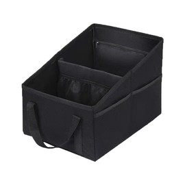Passenger Seat Storage, Rear Seat Storage, Car Storage, Console Box, Trunk Storage Box, Foldable, Divider, Lightweight, Pocket, Small Items, Car Storage Box (Black)