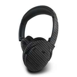 MightySkins Carbon Fiber Skin Compatible with Bose QuietComfort 45 Headphones Black Wood | Protective, Durable Textured Carbon Fiber Finish | Easy to Apply | Made in The USA