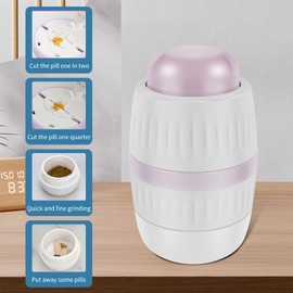 Pill Cutter, 4 in 1 Pill Crusher Splitter Grinder, Portable Pill Crusher Cutter for Small or Large Pills, Pill Organizer Pill Splitter for Purse Pocket to Crushes Pills,Vitamins,Tablets,Supplements