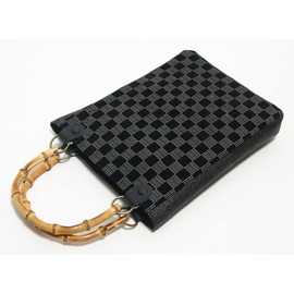 Hasegawa Shingen Bag, Bamboo Bag, Handle, Inden Style, Men's, Made in Japan, checkered