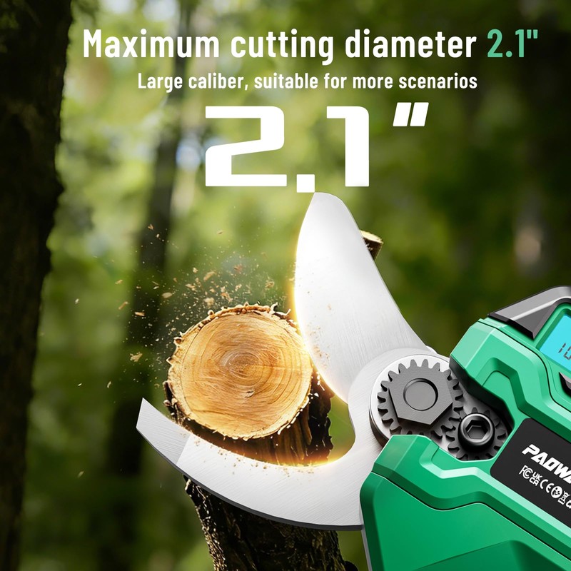 2.1“/54mm Electric Pruning Shears, Upgraded Cordless Electric Scissors, with Brushless