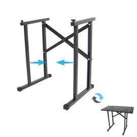 Sardoxx Adjustable DJ Stand Portable Audio Mixer Stand Angled Foldable DJ Table Studio Music Synth Stand w/35” x 17.7” Tabletop and Carrybag For Drum Machines, Controller, Keyboard, DJ Turntables