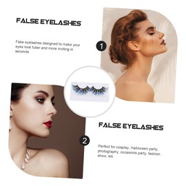 Baluue 3sets Sequins Eyelashes False Lashes Makeup Decors for Night Party Stage Eyes Enhancement 2pairs*3