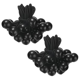 M METERXITY 50-Pack Ball Bungee Cords, 4 Inch High Elastic Canopy Tarp Tie Down Bungee Balls for Camping/Tent/Cargo Holding Wire Hoses/Patio Umbrellas/Shelter [Black]