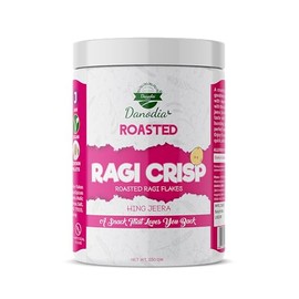 Danodia Foods Organic Roasted Finger Millet (RAGI) Crisp, Vegan, Low Fat & Gluten Free Indian Snack with Asafoetida and Cumin, 8.8 oz