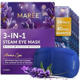 MAREE Heated Eye Masks for Dry Eyes – Steam Eye Mask Disposable – Self Heating Eye Mask for Puffy Eye – Facial Steamer Alternative for Relaxation – Warm Compress for Eyes – Spa Gift for Women