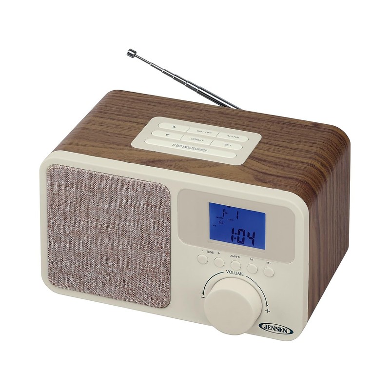 Jensen JCR-315 JCR-315 Digital AM/FM Dual-Alarm Clock Radio with Wood