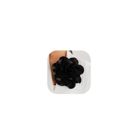 Dainty Fabric Rose Flower Large Brooch Lapel Pins,Delicate Elegant Silk Camellia Flower Oversized Brooches Pin for Women,Camellias Flowers Hair Clip and Brooch Pin 7.5in (black)