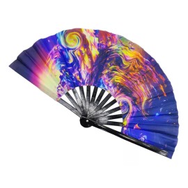 Generic W Abanico De Mano Plegable Rave Grande Con Efectos