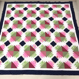 Handmade Jewel Box Scraps Cotton Fabric Patchwork quilt top/topper 86x86"