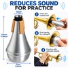 Aluminum Trumpet Straight Mute for Music Practice – Portable Silver