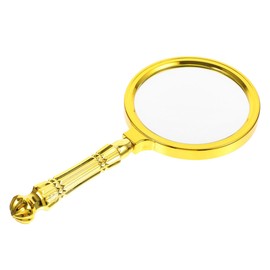 VILLCASE Gold Plated Magnifying Glass Fresnel Lens Hand Lens Magnifier Glass Magnifying Lens Magnifiers Small Tools Portable Glasses Zinc Alloy Elderly