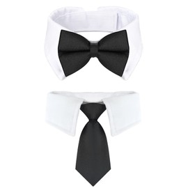 Yymobt Dog Cat Tuxedo Collar Bow Tie Dog Collar Cute Tux Dog Bowtie with Handcrafted Adjustable Pet Neck Costume Formal Dog Collar for Small Dogs and Cats Puppy Wedding Birthday Valentines Day