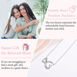 EYQV Mothers Day Gifts for Mum, Mum Gifts from Son Daughter, Heart Necklace for Women, Mum Birthday Gifts Christmas Gifts Stocking Fillers for Women