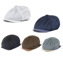 LOJAX Men's Hunting Hat, Summer, Cool, Mesh Casket Cap, Beret, Breathable, Outdoor Golf Hat, gray