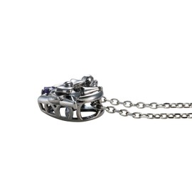 [ ホワイトクローバー ] クロミ 20周年 レディースネックレス ダンシングストーン サンリオキャラクターズ シルバー925 サージカルステンレス316L キュービックジルコニア ハート 揺れる石 ハート リボン ドクロ お花 ブラックロジウムコーティング 40cm 記念日 誕生日 プレゼント SAKU20-N001BK