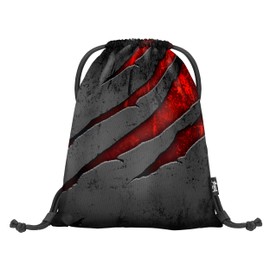 Baagl Boy’s Gym Bag, Waterproof Shoe Bag for Kids, School and Nursery Sports Bag, Sports Backpack, Gym Bag, grey